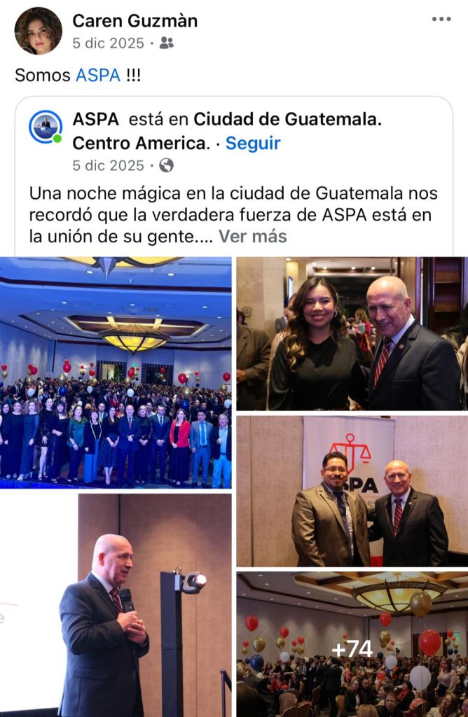 La magistrada Gúzman muestra su apoyo a ASPA en redes sociales. Foto La Hora: RRSS