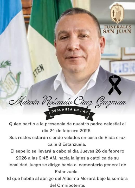 El jueves 26 de febrero será sepultado el excalcalde de Dolores, Petén, en Estanzuela, Zacapa. Foto La Hora: Armando Aguirre Mata/Facebook