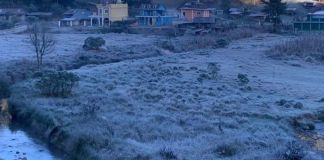 Escarcha registrada en Huehuetenango. Foto La Hora: Clima Guatemala