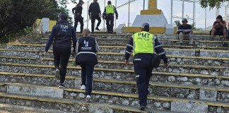 PGN, PDH, PNC y PMT Amatitlán se realiza operativo de prevención ante la convocatoria de reunión de los therian. Foto: MUNI AMATI
