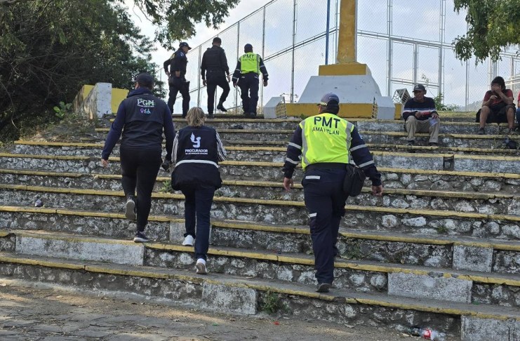 PGN, PDH, PNC y PMT Amatitlán se realiza operativo de prevención ante la convocatoria de reunión de los therian. Foto: MUNI AMATI