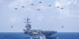 El presidente estadounidense, Donald Trump, ordenó el despliegue del portaaviones USS Abraham Lincoln junto con su grupo de combate a aguas de Oriente Medio y ha ordenado el envío de otro más, el USS Gerald R. Ford (en la imagen), para presionar a Irán, después de que Rusia e Irán anunciaran ejercicios navales conjuntos en el mar de Omán y el norte del océano Índico, con el fin de reforzar la seguridad y la coordinación para enfrentar amenazas a la seguridad marítima, en medio de las amenazas militares de Estados Unidos contra Teherán.EFE/ U.S. Navy - SOLO USO EDITORIAL/SOLO DISPONIBLE PARA ILUSTRAR LA NOTICIA QUE ACOMPAÑA (CRÉDITO OBLIGATORIO) -