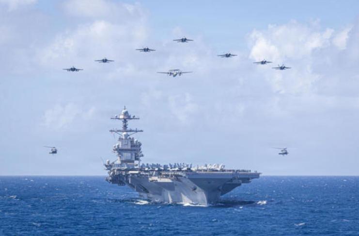 El presidente estadounidense, Donald Trump, ordenó el despliegue del portaaviones USS Abraham Lincoln junto con su grupo de combate a aguas de Oriente Medio y ha ordenado el envío de otro más, el USS Gerald R. Ford (en la imagen), para presionar a Irán, después de que Rusia e Irán anunciaran ejercicios navales conjuntos en el mar de Omán y el norte del océano Índico, con el fin de reforzar la seguridad y la coordinación para enfrentar amenazas a la seguridad marítima, en medio de las amenazas militares de Estados Unidos contra Teherán.EFE/ U.S. Navy - SOLO USO EDITORIAL/SOLO DISPONIBLE PARA ILUSTRAR LA NOTICIA QUE ACOMPAÑA (CRÉDITO OBLIGATORIO) -