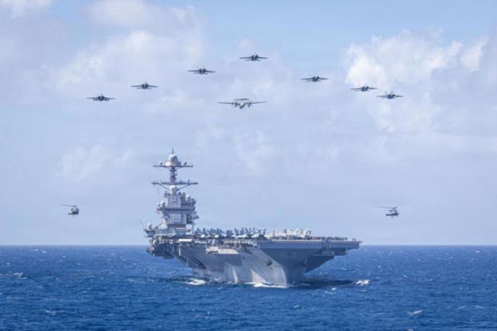 El USS Gerald R. Ford se dirige a Oriente Medio El presidente estadounidense, Donald Trump, ordenó el despliegue del portaaviones USS Abraham Lincoln junto con su grupo de combate a aguas de Oriente Medio y ha ordenado el envío de otro más, el USS Gerald R. Ford (en la imagen), para presionar a Irán, después de que Rusia e Irán anunciaran ejercicios navales conjuntos en el mar de Omán y el norte del océano Índico, con el fin de reforzar la seguridad y la coordinación para enfrentar amenazas a la seguridad marítima, en medio de las amenazas militares de Estados Unidos contra Teherán.EFE/ U.S. Navy - SOLO USO EDITORIAL/SOLO DISPONIBLE PARA ILUSTRAR LA NOTICIA QUE ACOMPAÑA (CRÉDITO OBLIGATORIO) -