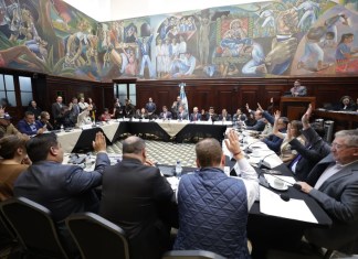 Los jefes de bloque aprobaron juramentar en la próxima plenaria a la comisión de postulación para fiscal general. Foto: Congreso de la República