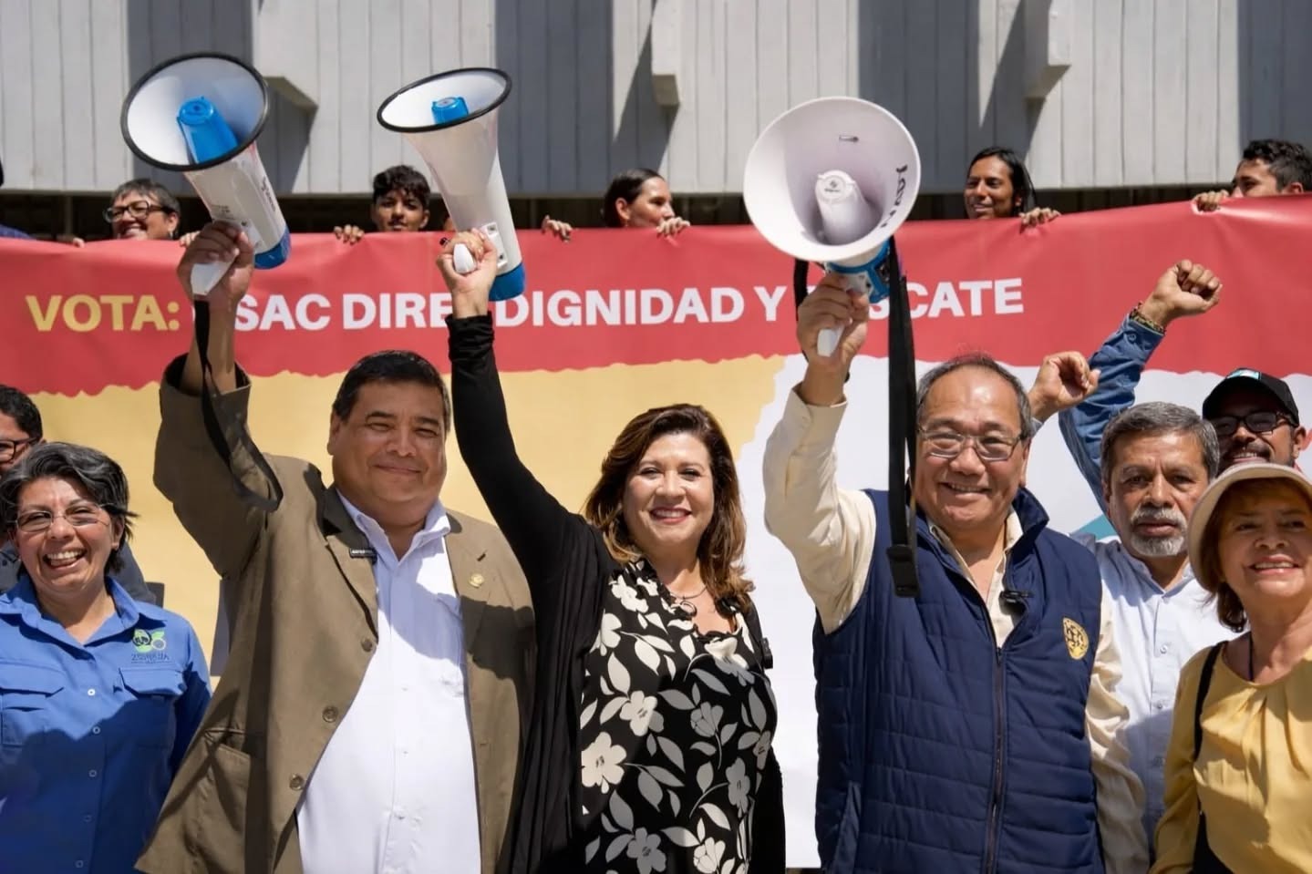 Marco Vinicio de la Rosa, Hada Alvarado y Rodolfo Chang, oficializaron su precandidatura para el cargo de rector de la Usac. Foto: La Hora/USAC-DIRE.