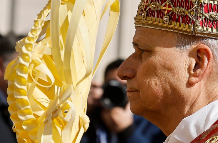 El Papa León XIV, durante la misa del Domingo de Ramos en la plaza de San Pedro en el Vaticano. Foto La Hora: EFE