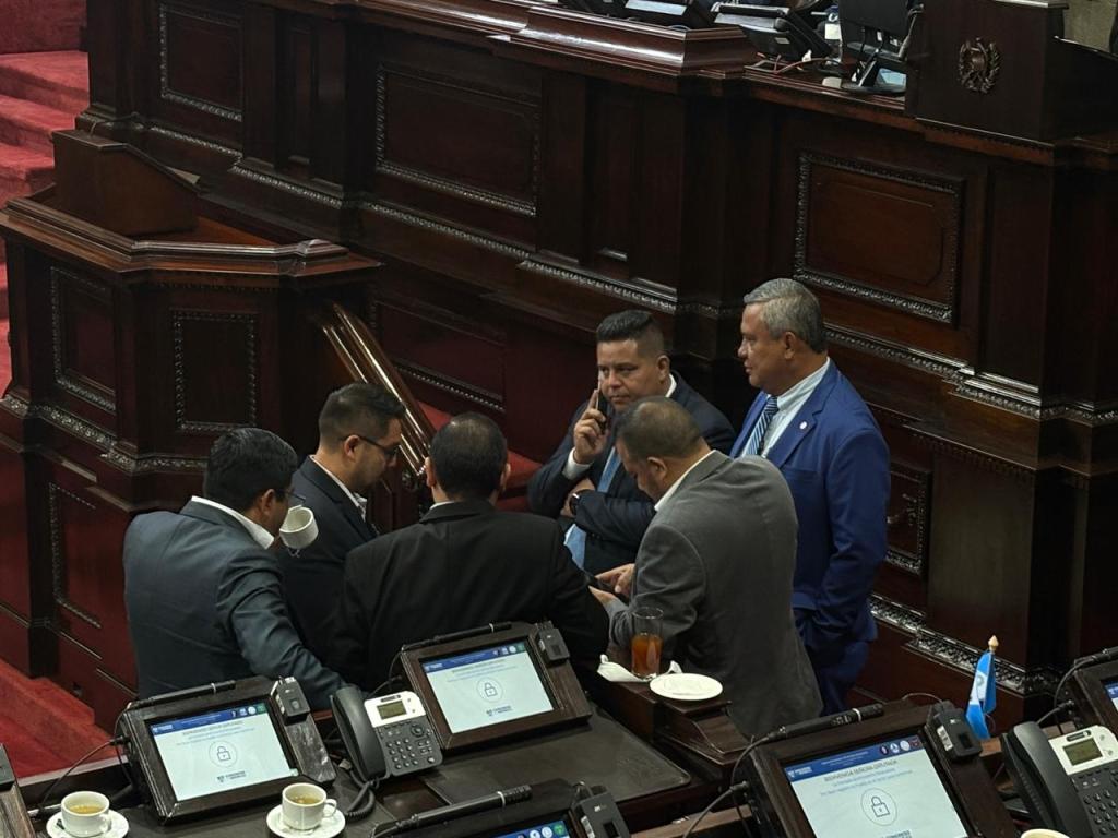 Desde la mañana, diputados de VIVA estuvieron atendiendo sus teléfonos celulares antes de comenzar a votar por los magistrados para la CC, el cual se extendió. Foto La Hora: Joel Maldonado