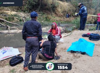Río Sepelá, en Chichicastenango, Quiché, donde dos personas fallecieron. Foto La Hora: Asociacion Nacional de Bomberos Municipales Departamentales (Asonbomd)