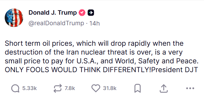 Trump sobre petróleo