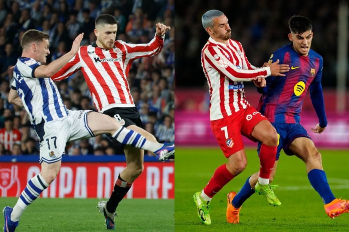 FC Barcelona, Atlético de Madrid, Real Sociedad y Athletic de Bilbao disputaron las semifinales de la Copa del Rey.