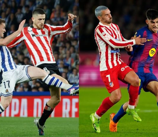 FC Barcelona, Atlético de Madrid, Real Sociedad y Athletic de Bilbao disputaron las semifinales de la Copa del Rey.