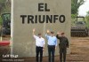 «El Triunfo», cárcel de máxima seguridad en Morales, Izabal. Con el ministro de Gobernación, Marco Antonio Villeda; el presidente Bernardo Arévalo; y el ministro de la Defensa Nacional, Henry Sáenz.