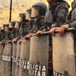 Policía militar resguarda una zona de Escuintla