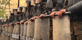 Policía militar resguarda una zona de Escuintla