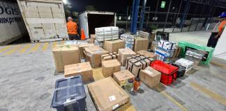 Incautan mercadería de presunto contrabando valorada en más de Q300 mil en San Marcos. Foto La Hora: PNC.
