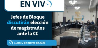 Instancia de jefes de bloque discuten elección de magistrados ante la CC. Foto La Hora: Francisco Altán