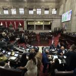 Pleno del Congreso de la República el 16 de marzo cuando fue aprobado el Decreto de los magistrados ante la Corte de Constitucionalidad (CC). Foto La Hora: José Orozco