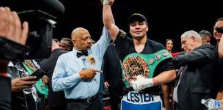 Lester Martínez hace historia: primer campeón mundial interino guatemalteco. Foto La Hora: ProBoxTV.