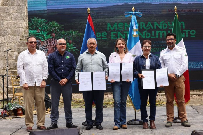 Guatemala, México y Belice fortalecen cooperación para proteger la Selva Maya con firma de memorándum.