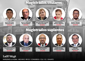 Magistrados titulares y suplentes del Tribunal Supremo Electoral (TSE).