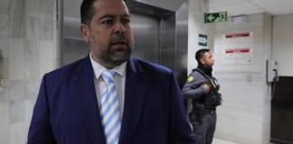 El Juzgado Séptimo Penal suspendió por segunda vez la audiencia de primera declaración en contra del exministro Javier Maldonado. Foto La Hora: Daniel Ramírez