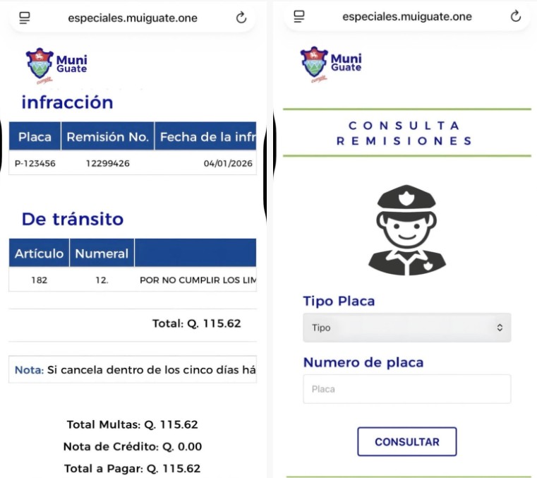Así funciona la estafa de multas de tránsito. Foto La Hora: MuniGuate.