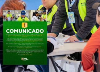 Comunicado y foto ilustrativa de empleados de la Municipalidad de San Miguel Petapa. Foto La Hora: Municipalidad de San Miguel Petapa