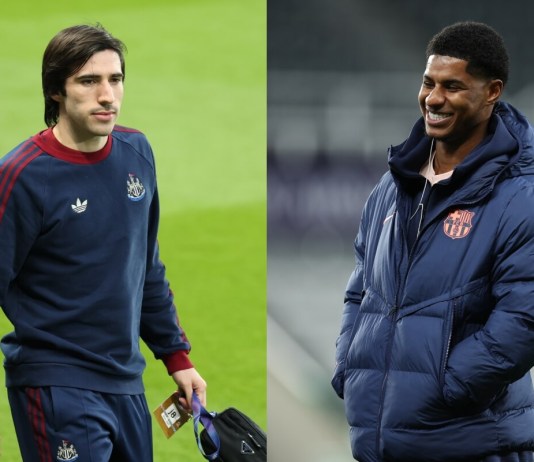 Newcastle y Barcelona presentaron su once inicial para el partido de ida de los octavos de final de la Champions League.