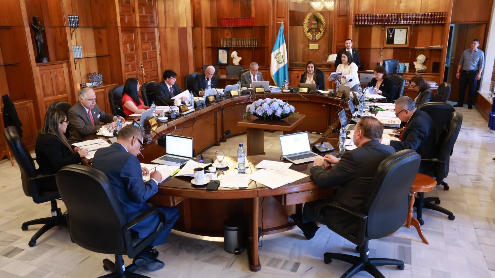 El pleno de magistrados de la Corte Suprema de Justicia, el pasado 2 de marzo. Foto La Hora: Organismo Judicial.