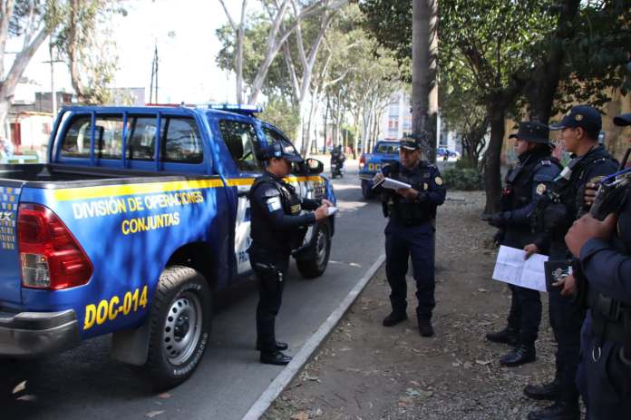 Agentes de la Policía Nacional Civil en sus operaciones diarias, el pasado 21 de marzo. Foto La Hora: PNC.
