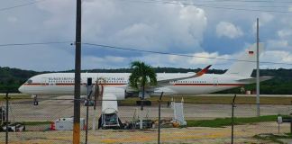 Medios locales han informado de la llegada del presidente de Alemania y su visita al Parque Nacional Tikal. Foto La Hora: Centro de Noticias Petén