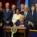 Presidente Donald Trump y los lideres latinoamericanos de derecha. EFE/ Eduard Ribas