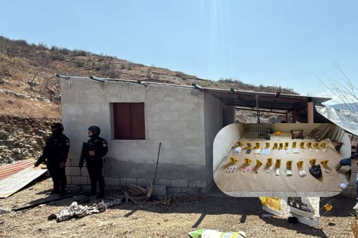 Presunto punto de narcomenudeo allanado. Foto La Hora: MP