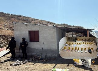 Presunto punto de narcomenudeo allanado. Foto La Hora: MP