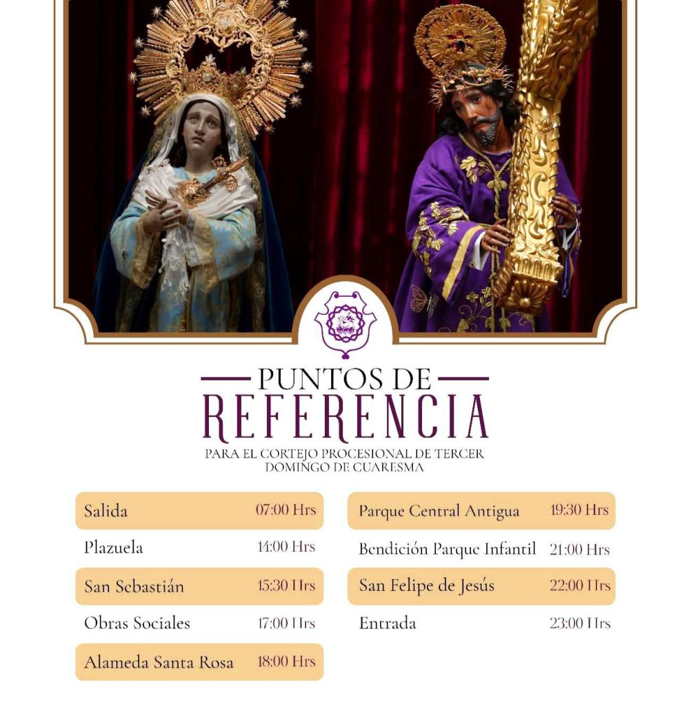 Puntos de Referencia del recorrido procesional de Jesús de Jocotenango. Foto La Hora: Hermandad de Jocotenango