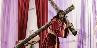 La imagen de Jesús Nazareno del Rescate saldrá a las 4:00 de la tarde en procesión e ingresará al templo a las 9:00 de la noche. Foto La Hora: Rectoría Santa Teresa Oficial