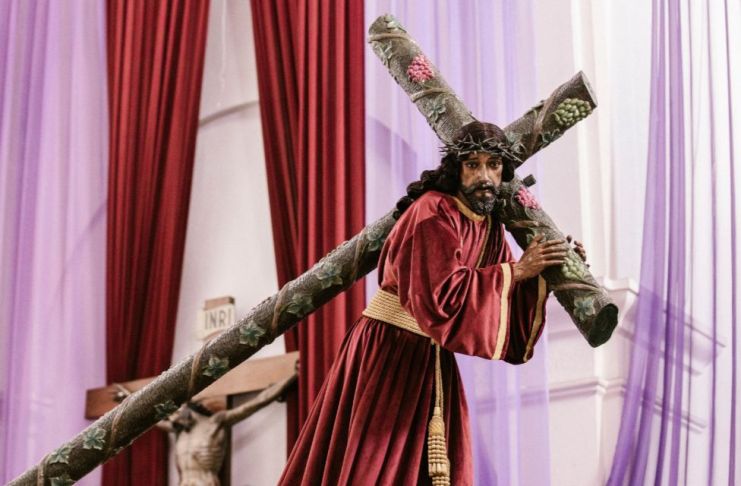 La imagen de Jesús Nazareno del Rescate saldrá a las 4:00 de la tarde en procesión e ingresará al templo a las 9:00 de la noche. Foto La Hora: Rectoría Santa Teresa Oficial