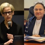 La relatora especial de Naciones Unidas sobre la independencia de magistrados y abogados, Margaret Satterthwaite, y la fiscal general del MP, María Consuelo Porras. Foto La Hora: José Orozco-MP.