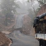 Socavamiento registrado en el paso provisional de la ruta Cito Zarco. Foto La Hora: Noticias Milenium Reu