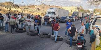 Bloqueos de transportistas. Foto La Hora: FB / Noticias Tamahú 502.