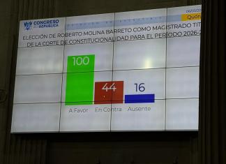 Gráfica de votos por Roberto Molina Barreto. Foto La Hora: Daniel Ramírez