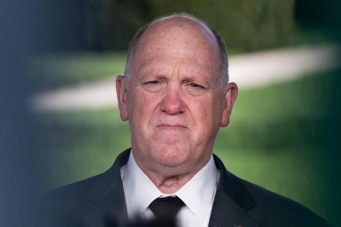 Tom Homan, White House border czar speaks to the media outside the West Wing