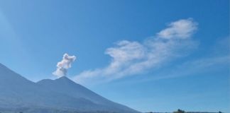 Actividad constante registrada del volcán de Fuego. Foto La Hora: Conred