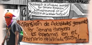 Desde la noche del martes 24 de marzo, un grupo de encapuchados cerró los ingresos al campus central de la Usac. Arte: La Hora/Roberto Altán.