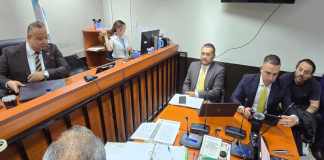 El juez Mario Hichos inició la audiencia de primera declaración en contra de Pedro Duque, principal señalado dentro del caso CHN. Foto La Hora: Sergio Osegueda