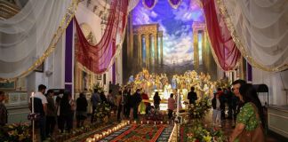La velación comenzó la mañana de este viernes 6 de febrero en la iglesia de Jocotenango. Foto La Hora: Hermandad de Jocotenango