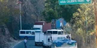 Los bloqueos de transportistas se encuentran en el norte y occidente del país, lo que ha afectado la circulación vehicular. Foto La Hora: Esquipulas Día Tras Día Plus
