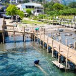 El muelle municipal fue reemplazado por uno nuevo y las autoridades indicaron que el anterior ya estaba deteriorado. Foto La Hora: municipalidad de San Juan La Laguna