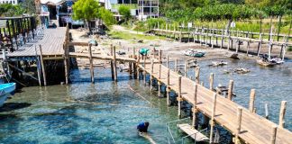 El muelle municipal fue reemplazado por uno nuevo y las autoridades indicaron que el anterior ya estaba deteriorado. Foto La Hora: municipalidad de San Juan La Laguna